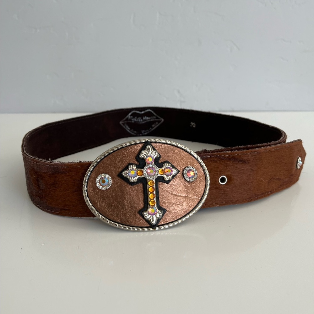 Y2K MICHELLE MONROE Pony-hair Leather Belt